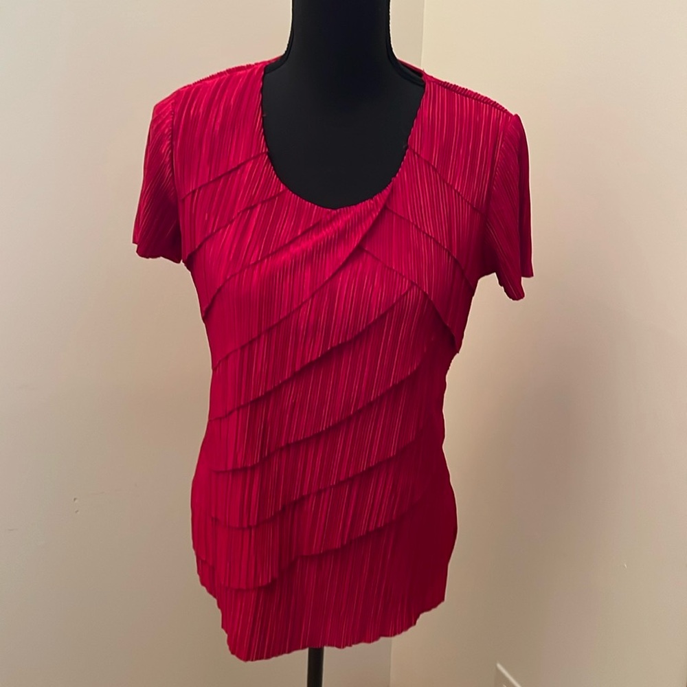Dress Barn, Tiered Top, Red, L
